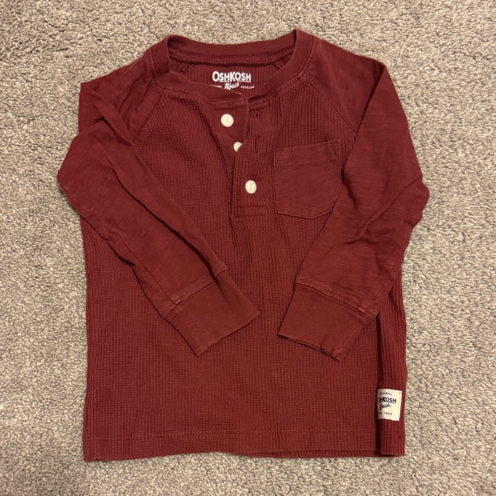 OshKosh B'gosh Long Sleeve Henley Shirt - Maroon